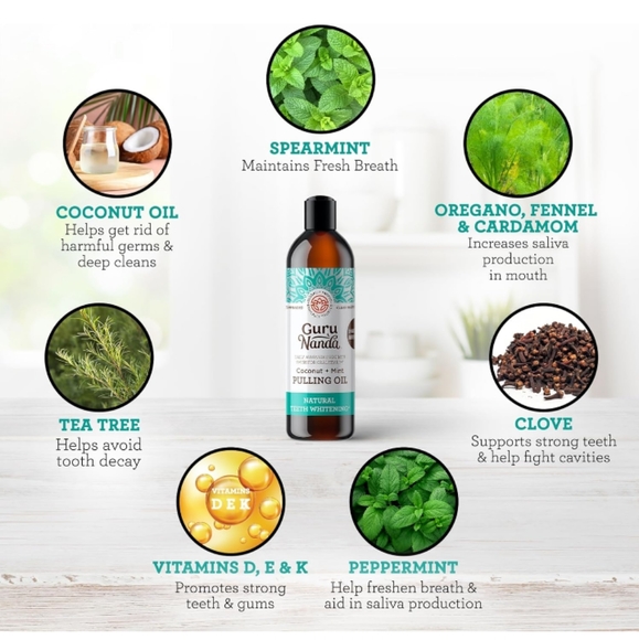GuruNanda Coconut Oil Pulling with 7 Natural Essential Oils - Picture 3 of 6